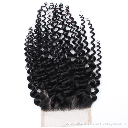 Free Sample Hair 4*4 Lace Closure Wholesale Brazilian Human Hair Extensions Unprocessed Raw Virgin hair jerry curly